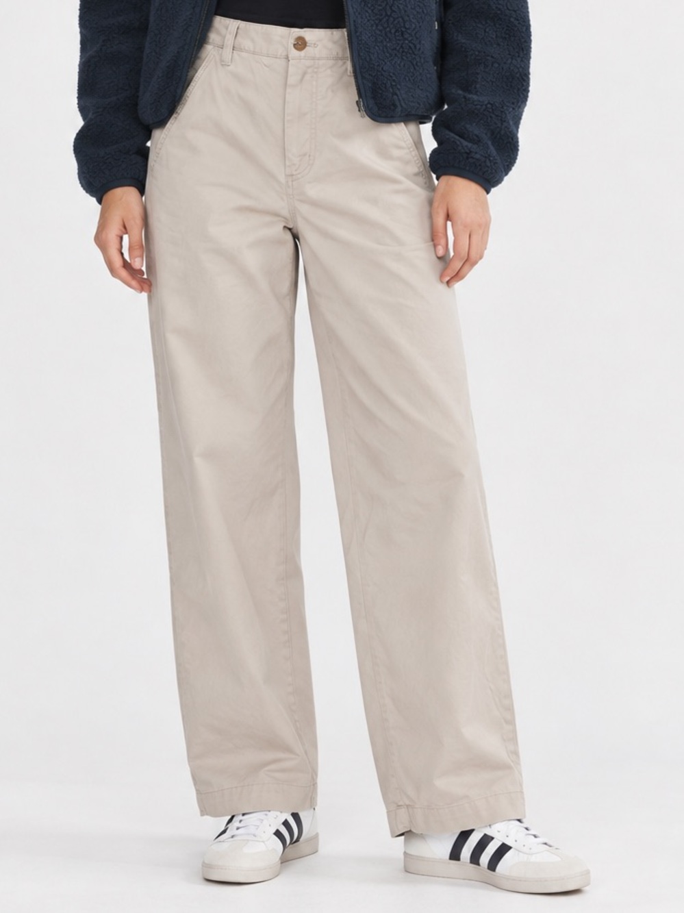 TNA Hamilton Wide Leg Mid Rise Chino Pants in Tan (Size 6)